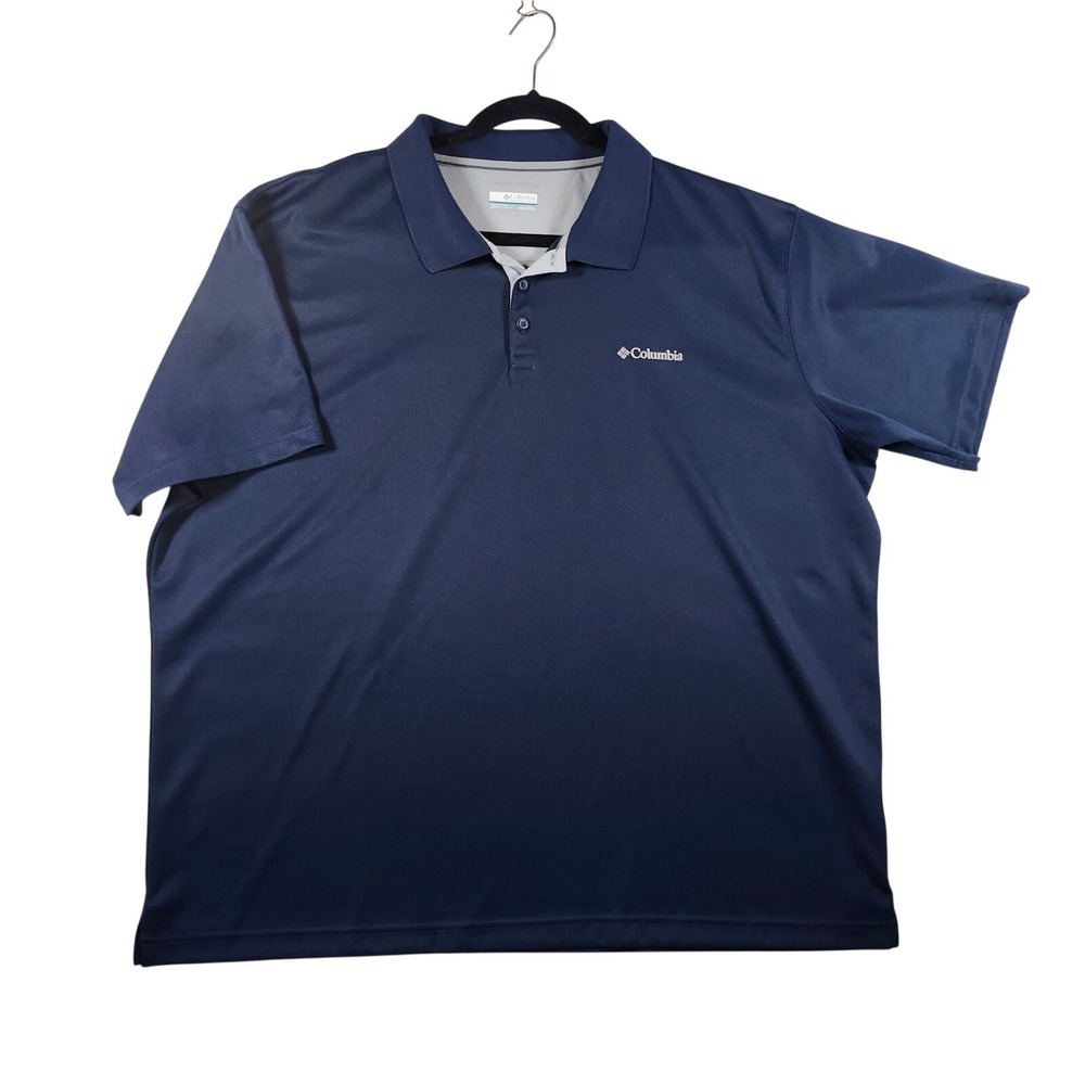 Columbia Polo Shirt Mens XXL Navy Blue Excellent Omni-Wick AM0126 Sportswear